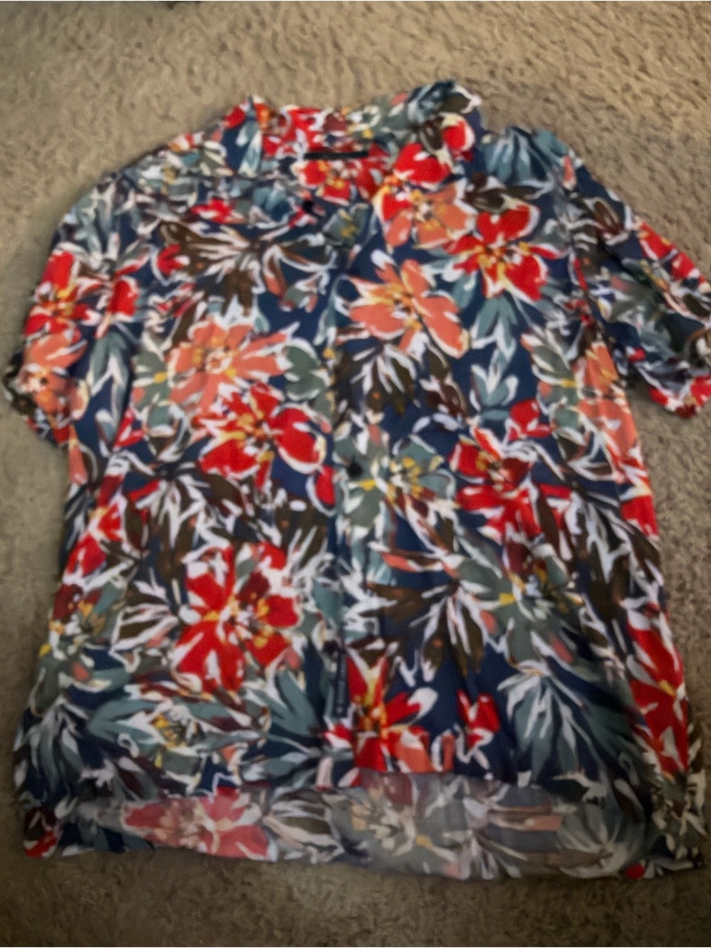 Floral Short-Sleeve Button Down